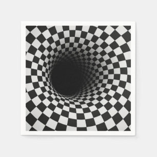 Schwarz-Weiß-Optik-Tunnel-Illusion Serviette