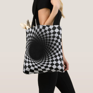 Schwarz-Weiß-Optik-Tunnel-Illusion Tasche