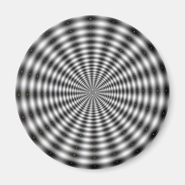 Schwarz-Weiß-optische Illusion Magnet (Vorne)