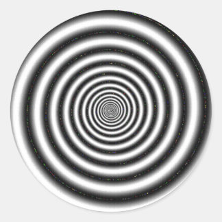 Schwarz-Weiß-optische Illusion Runder Aufkleber