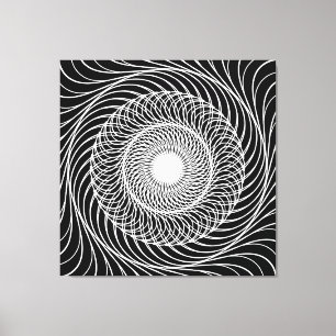 Schwarz-Weiß-optische Illustration Leinwanddruck