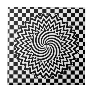 Schwarz-Weiß-Optische Täuschung psychedelisch Fliese