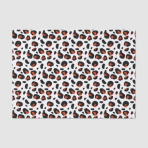 Schwarz-Weiß-Orange-Tierdruck Seidenpapier
