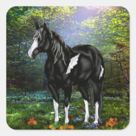 Schwarz-Weiß-Ouverpaint Quadratischer Aufkleber