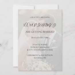 Schwarz-Weiß-Overlay-Foto-Hochzeitseinladung Einladung