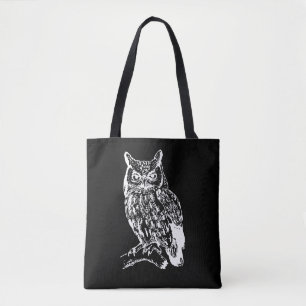 Schwarz-Weiß-Owl-Design Tasche