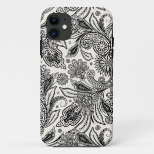 Schwarz-weiß Paisley  Case-Mate iPhone Hülle