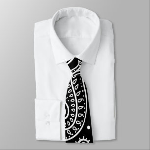 Schwarz-Weiß-Paisley-Design Krawatte