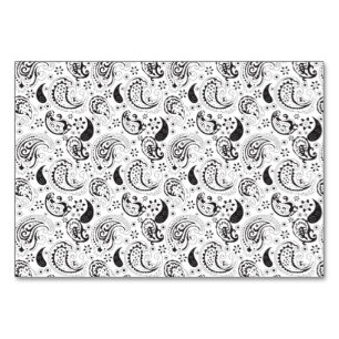 Schwarz-Weiß-Paisley-Muster - Elegante Textilkunst Tischnummer