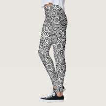 Schwarz-Weiß-Paisley-Muster