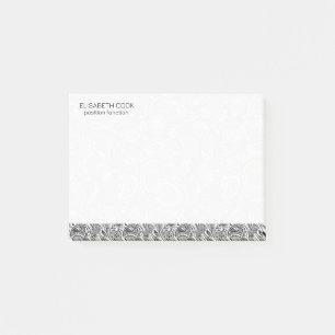 Schwarz-Weiß-Paisley-Muster Post-it Klebezettel