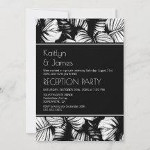 Schwarz-Weiß-Palme-Hochzeitsempfang