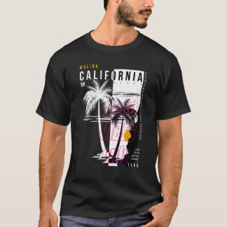 Schwarz-Weiß-Palme-Tree California Malibu T-Shirt