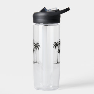 Schwarz-Weiß-Palmen Grafischer T - Shirt für Männe Trinkflasche