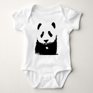 Schwarz/Weiß Panda Baby Strampler