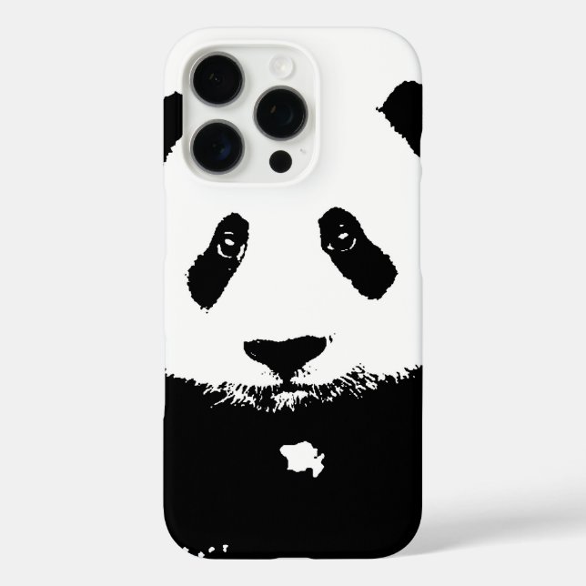 Schwarz/Weiß Panda iPhone 16 Pro Hülle (Rückseite)