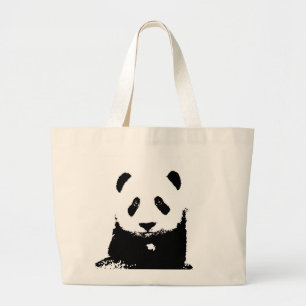 Schwarz/Weiß Panda Jumbo Stoffbeutel
