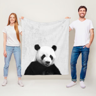 Schwarz-weiß-Panda-Minimalismus-Kinderzimmer Fleecedecke