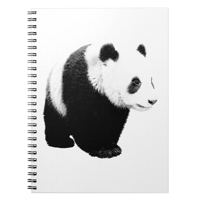 Schwarz/Weiß Panda Notizblock (Vorderseite)