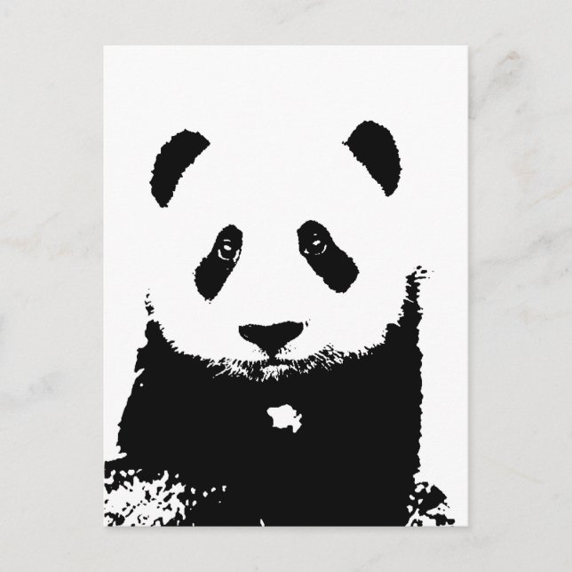 Schwarz/Weiß Panda Postkarte (Vorderseite)