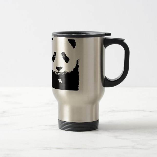 Schwarz/Weiß Panda Reisebecher (Rechts)