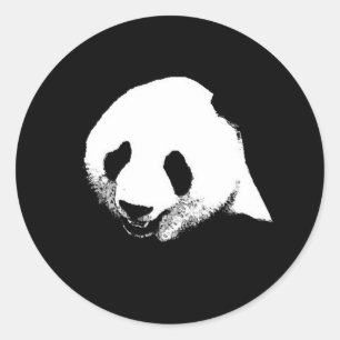 Schwarz/Weiß Panda Runder Aufkleber