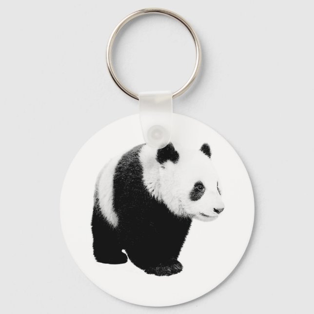 Schwarz/Weiß Panda Schlüsselanhänger (Vorderseite)