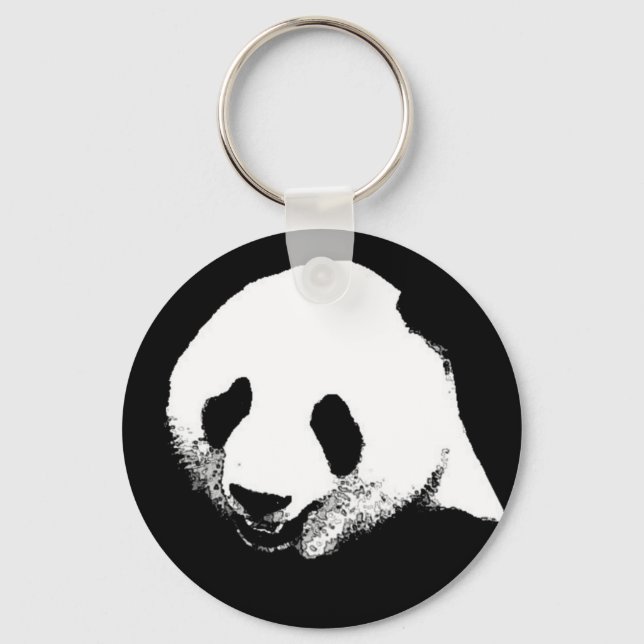Schwarz/Weiß Panda Schlüsselanhänger (Vorderseite)