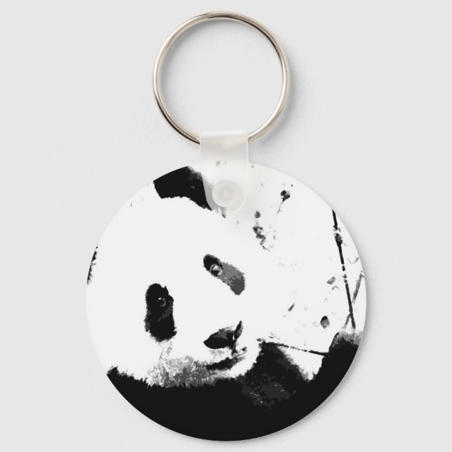 Schwarz/Weiß Panda Schlüsselanhänger (Vorderseite)