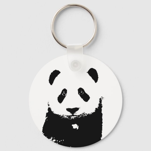 Schwarz/Weiß Panda Schlüsselanhänger (Vorderseite)