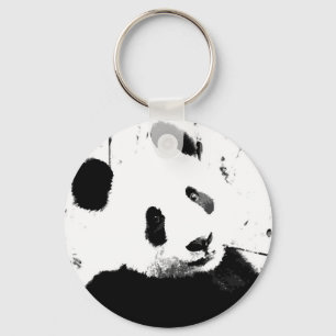Schwarz/Weiß Panda Schlüsselanhänger