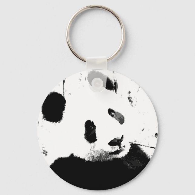 Schwarz/Weiß Panda Schlüsselanhänger (Vorderseite)