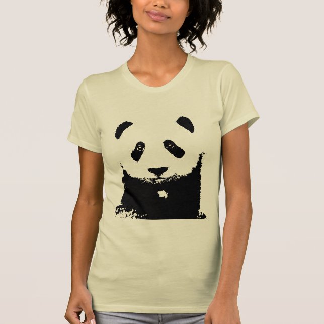 Schwarz/Weiß Panda T-Shirt (Vorderseite)
