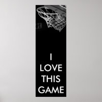 Schwarz-Weiß-Panorama-Basketball-Poster