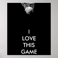 Schwarz-Weiß-Panorama-Basketball-Poster