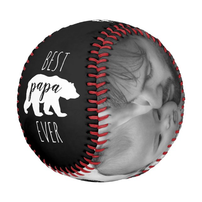Schwarz-Weiß-Papa-Bären Vatertag Foto Baseball (Schrägansicht)