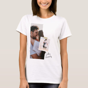 Schwarz-Weiß-Papier-Hochzeitsjubiläums-T-Shirt T-Shirt