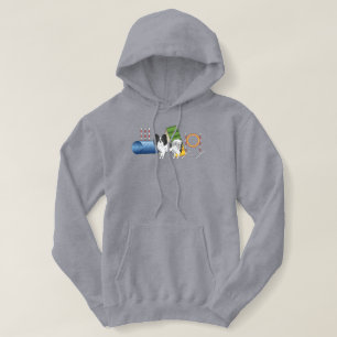 Schwarz-Weiß-Papillen mit Agility Hoodie