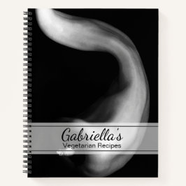Schwarz-Weiß Paprika vegetarisches Rezept Notizbuch