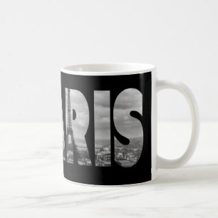 Schwarz-Weiß-Paris Kaffeetasse