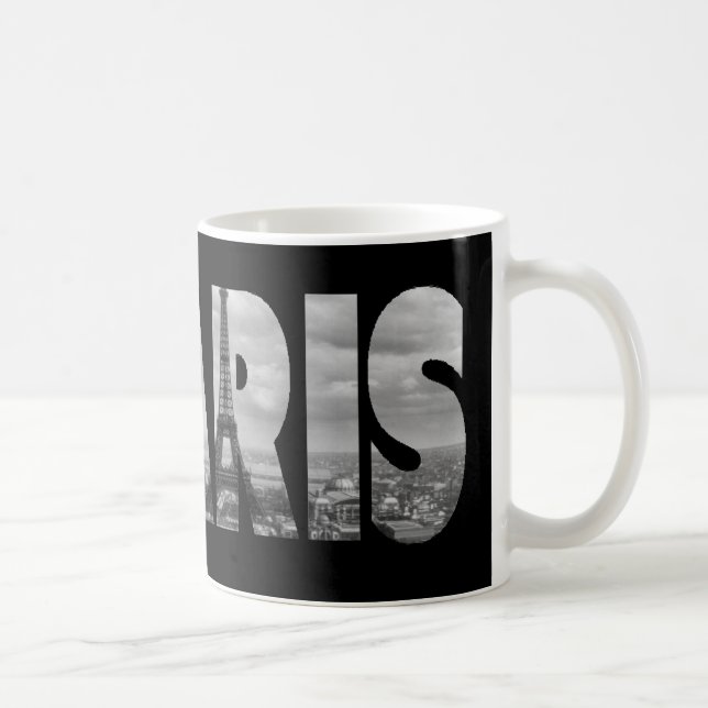 Schwarz-Weiß-Paris Kaffeetasse (Rechts)