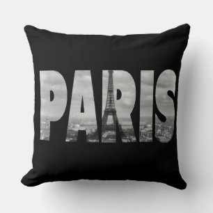 Schwarz-Weiß-Paris Kissen