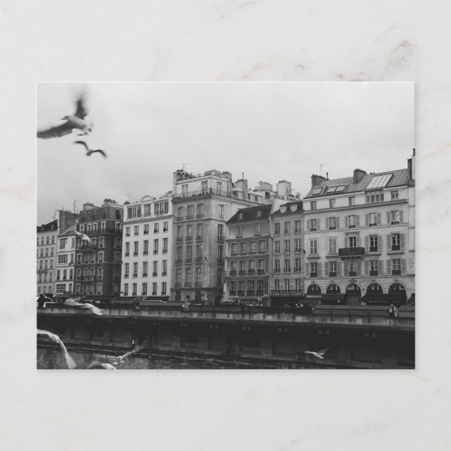 Schwarz-Weiß-Paris Postkarte (Vorderseite)