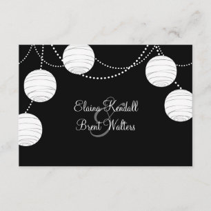 Schwarz-Weiß-Party-Lanterns UAWG RSVP Karte