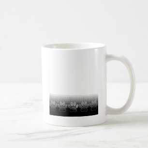 Schwarz-Weiß-Paws-Hintergrund Kaffeetasse