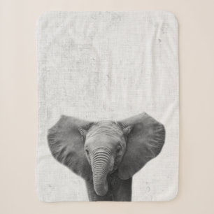 Schwarz-Weiß-Peekaboo-Elefant Minimalistischer Kin Sherpadecke