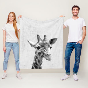 Schwarz-Weiß-Peekaboo-Giraffe-Minimalist-Nursery Fleecedecke