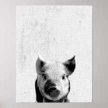Schwarz-Weiß-Peekaboo Piglet Minimalistisches Kind