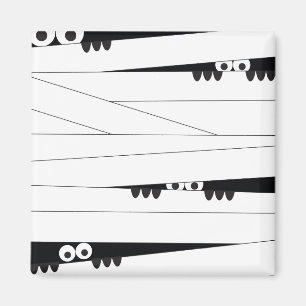 Schwarz-weiß Peeking Mummy Halloween Spaß Magnet