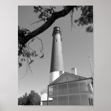 Schwarz-Weiß-Pensacola-Leuchtturm